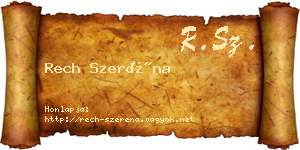Rech Szeréna névjegykártya