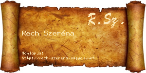 Rech Szeréna névjegykártya